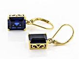 Blue Lab Created Sapphire 18k Yellow Gold Over Silver Earrings 8.30ctw