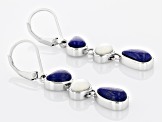 Lapis Lazuli Rhodium Over Sterling Silver Earrings