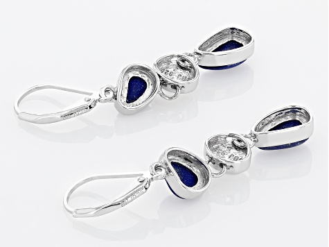 Lapis Lazuli Rhodium Over Sterling Silver Earrings