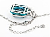 Sky Blue Topaz Rhodium Over Sterling Silver Pendant With Chain 7.40ctw