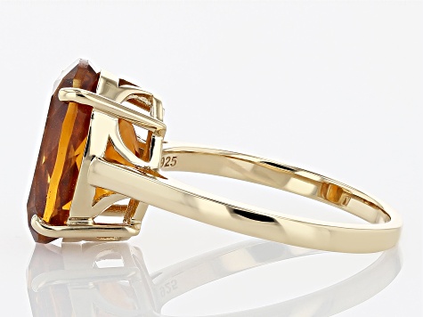 Orange Madeira Citrine 18k Yellow Gold Over Sterling Silver Solitaire Ring 4.66ct