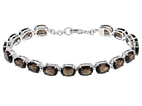 smoky quartz silver bracelet