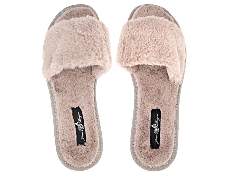 Pre-Owned Cream Oyster Color Faux Fur Slipper