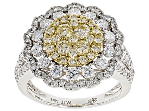 Natural Yellow And White Diamond 14K Yellow And White Gold Ring 2.00ctw