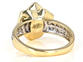 White Diamond 14K Yellow Gold Flower Cluster Ring 1.00ctw