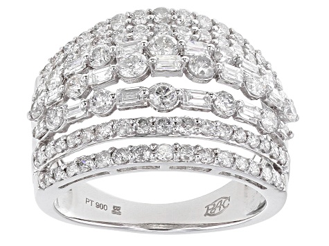 White Diamond 900 Platinum Wide Band Ring 2.00ctw - PAC287 | JTV.com