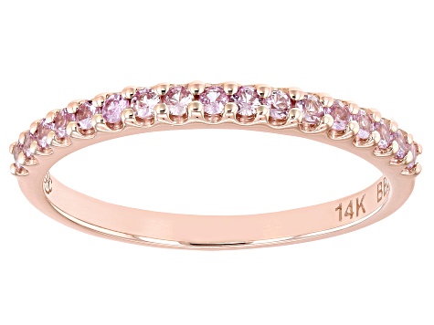 Pink Sapphire 14k Rose Gold Band Ring 0.28ctw - PAC289 | JTV.com