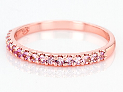 Pink Sapphire 14k Rose Gold Band Ring 0.28ctw