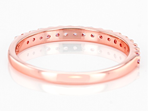 Pink Sapphire 14k Rose Gold Band Ring 0.28ctw