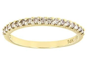 Picture of Champagne Diamond 14k Yellow Gold Band Ring 0.25ctw
