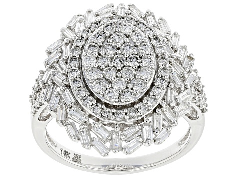 White Diamond 14k White Gold Cluster Ring 1.50ctw - PAC341 | JTV.com