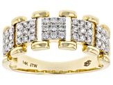 White Diamond 14k Yellow Gold Link Band Ring 0.50ctw