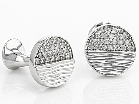 White Diamond 14k White Gold Cufflinks 0.60ctw