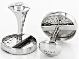 White Diamond 14k White Gold Cufflinks 0.60ctw