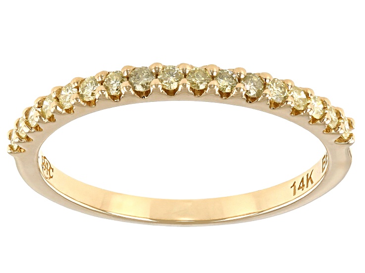 Natural Yellow Diamond 14k Yellow Gold Band Ring PAC383