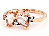 Peach Morganite And Champagne Diamond 14k Rose Gold Ring 1.34ctw