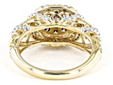 Champagne And White Diamond 14k Yellow Gold Cluster Ring 1.00ctw