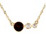 Red Garnet And White Diamond 14k Yellow Gold January Birthstone Bar Necklace 0.70ctw