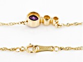 Purple Amethyst And White Diamond 14k Yellow Gold February Birthstone Bar Necklace 0.44ctw