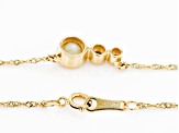 Round Opal And White Diamond 14k Yellow Gold October Birthstone Bar Necklace 0.38ctw