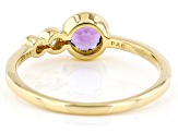 Purple Amethyst And White Diamond 14k Yellow Gold February Birthstone Ring 0.49ctw