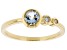 Blue Aquamarine And White Diamond 14k Yellow Gold March Birthstone Ring 0.47ctw