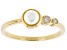 White Cultured Freshwater Pearl and White Diamond 14k Yellow Gold June Birthstone Ring 0.07ctw
