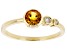 Citrine And White Diamond 14k Yellow Gold November Birthstone Ring 0.50ctw
