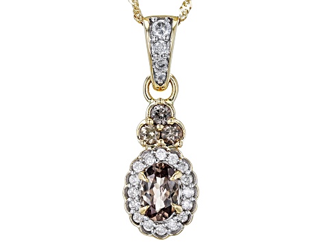 Color-Shift Blush Garnet And White Diamond 14k Yellow Gold Pendant With ...