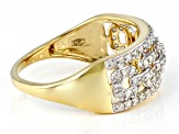 White Diamond 14k Yellow Gold Open Design Ring 0.45ctw