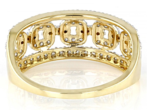 White Diamond 14k Yellow Gold Open Design Ring 0.45ctw