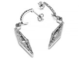 White Diamond 14k White Gold Dangle Earrings 1.50ctw