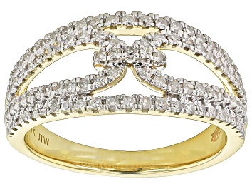 Picture of White Diamond 14k Yellow Gold Band Ring 0.50ctw