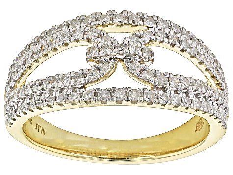 White Diamond 14k Yellow Gold Band Ring 0.50ctw