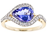 Tanzanite And White Diamond 14k Yellow Gold Ring 1.96ctw