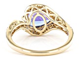 Tanzanite And White Diamond 14k Yellow Gold Ring 1.96ctw