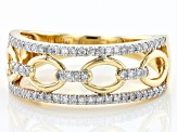 White Diamond 14k Yellow Gold Band Ring 0.33ctw