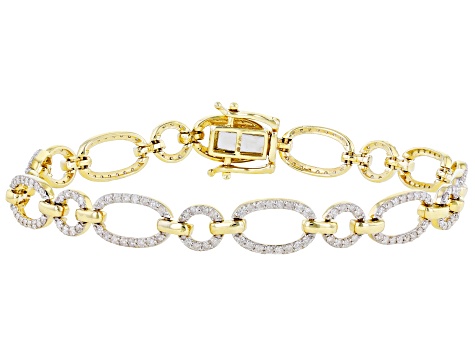 White Diamond 14k Yellow Gold Tennis Bracelet 1.50ctw