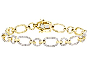 White Diamond 14k Yellow Gold Tennis Bracelet 1.50ctw