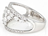 White Diamond Rhodium Over 14k White Gold Open Design Ring 1.25ctw