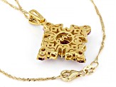 Rhodolite, Garnet And Diamond 14k Yellow Gold Pendant With 18" Singapore Chain 2.74ctw