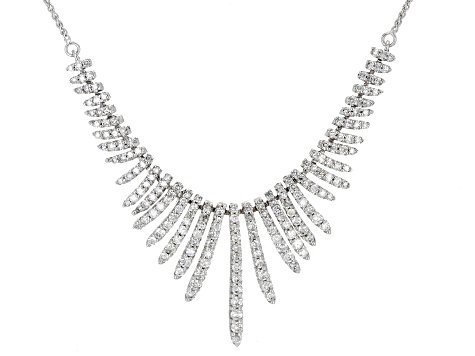 White Diamond 14k White Gold Graduated Necklace 1.50ctw