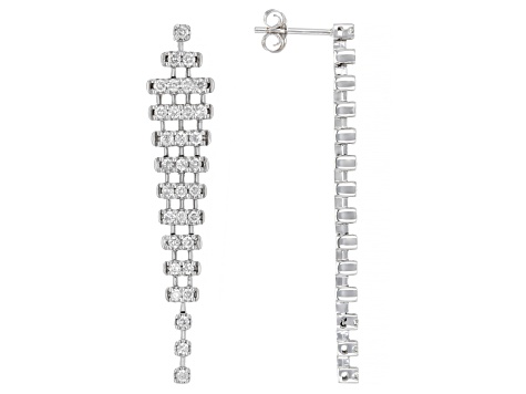 White Diamond 14k White Gold Drop Earrings 1.00ctw