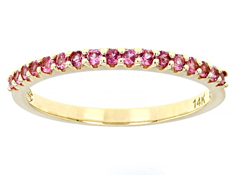 Pink Spinel 14k Yellow Gold Band Ring 0.30ctw