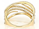 White Diamond 14k Yellow Gold Open Design Ring 0.50ctw