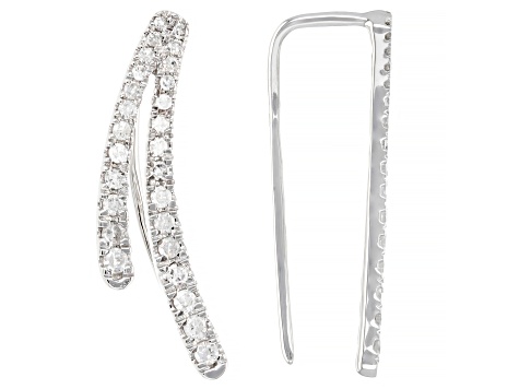 White Diamond 14k White Gold Drop Earrings 0.40ctw