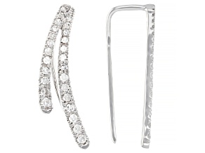 White Diamond 14k White Gold Drop Earrings 0.40ctw