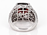 Rhodolite Garnet And White Diamond 14k White Gold Center Design Ring 8.75ctw