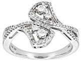 White Diamond 14k White Gold Bypass Ring 0.33ctw