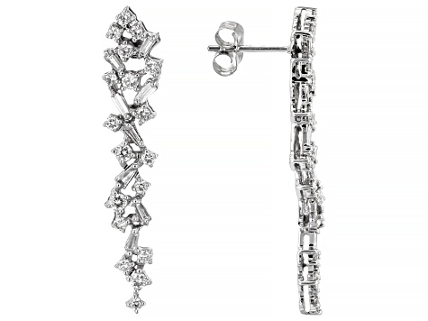 White Diamond 14k White Gold Drop Earrings 1.00ctw - PAC605 | JTV.com